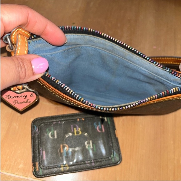 Dooney & Bourke Black Clutch Wristlet with Signature Design - Picture 2 of 3